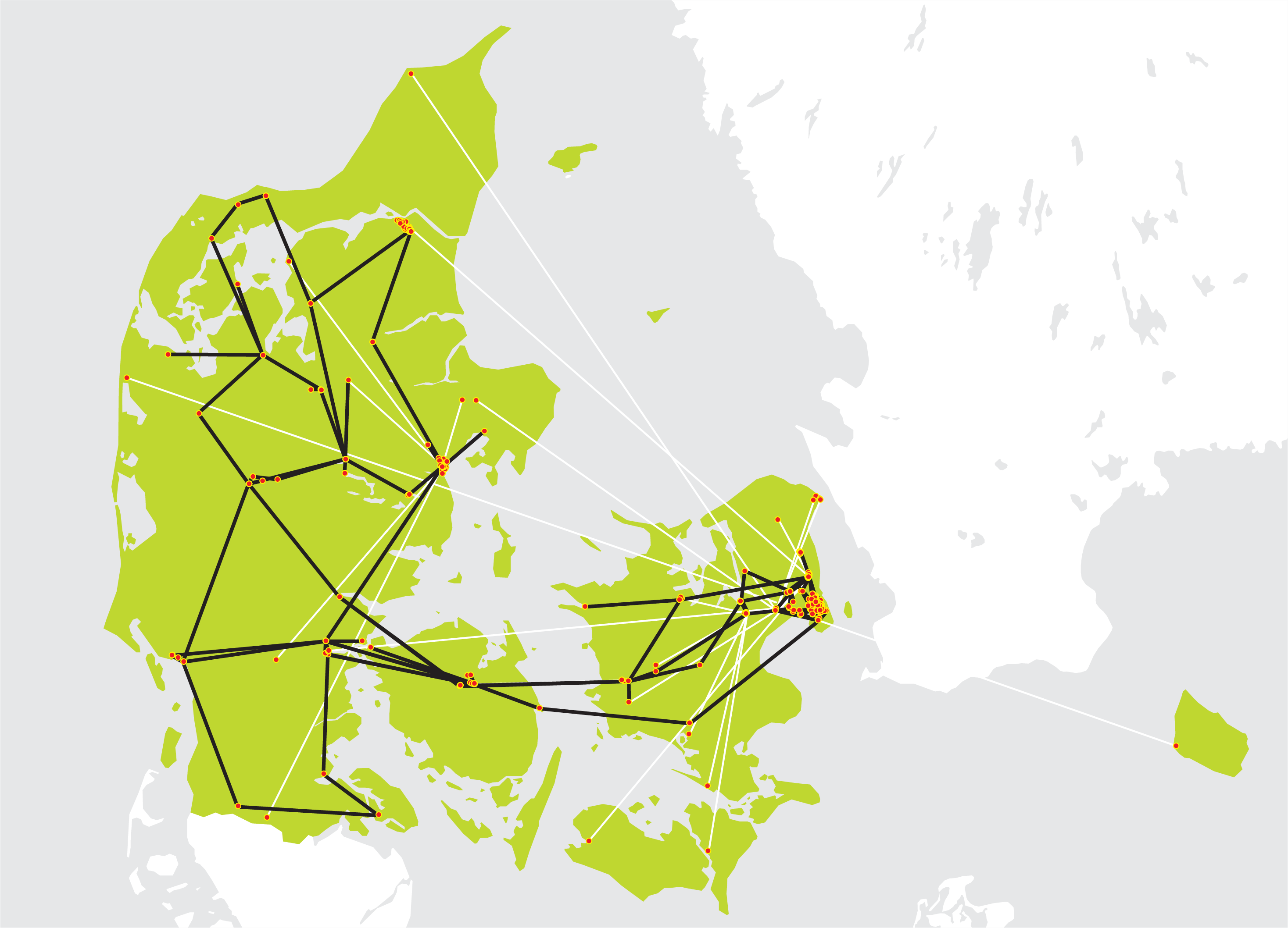 Kort over Forskningsnettet 2024