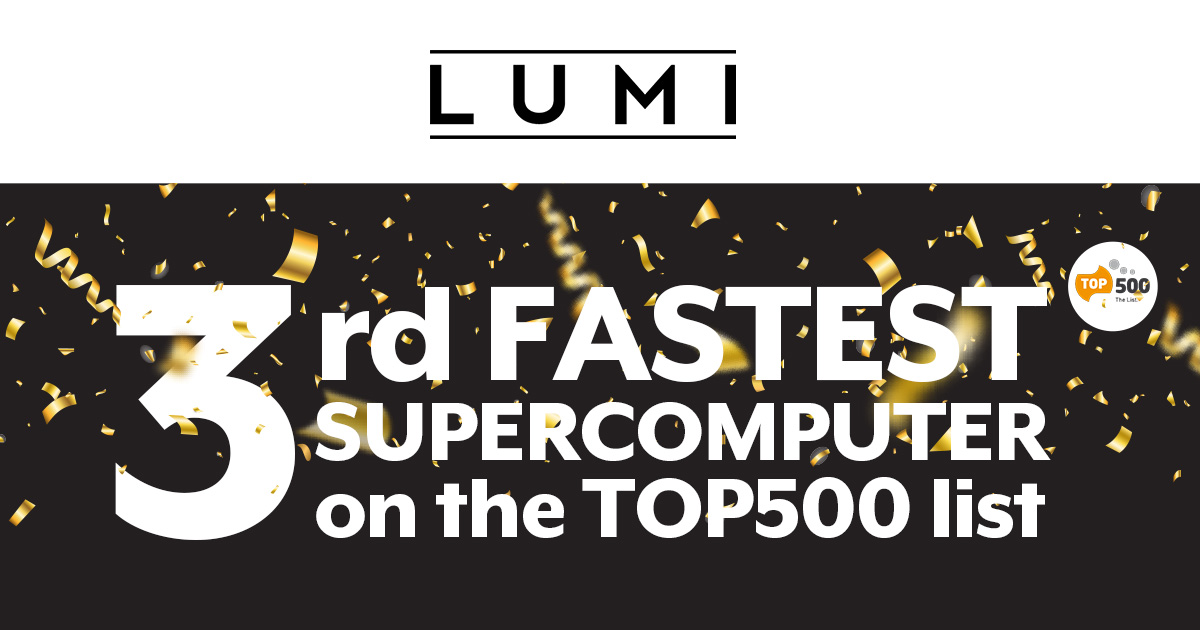 LUMI er tredje hurtigste supercomputer i verden
